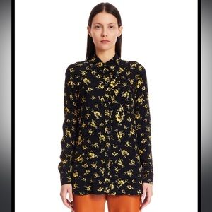 GANNI Floral Crepe Shirt